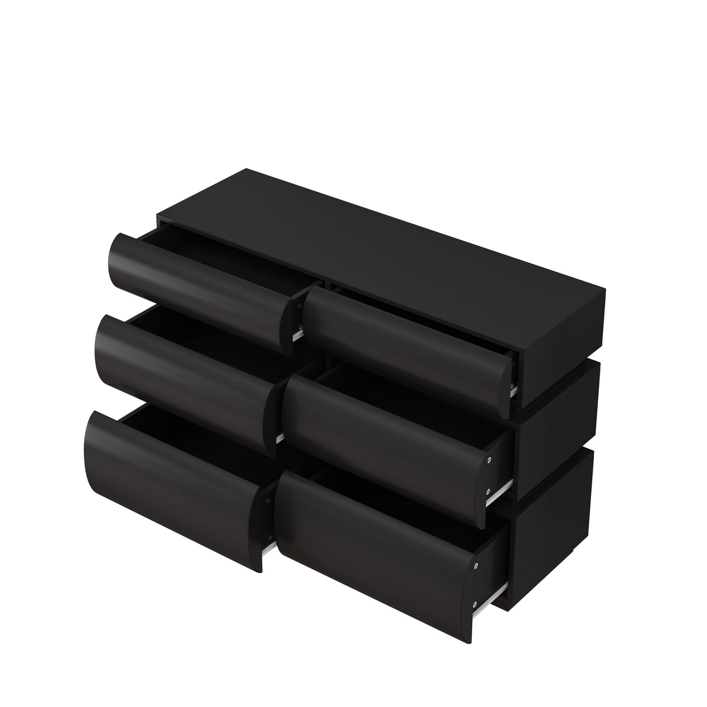 Minimalist Modern 6 Drawer Dresser, Handle Free Design With Wide Storage