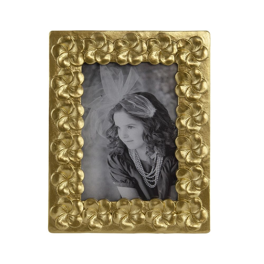 Vintage Photo Frame & Flower Design - Gold
