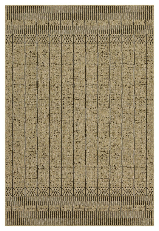 Earth - 5'3" X 7'3" Indoor, Outdoor Area Rug - Jute / Black