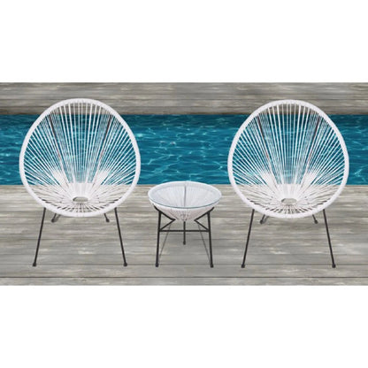Outdoor Conversation Set With Ergonomic Lounge Chairs And Tempered Glass Table