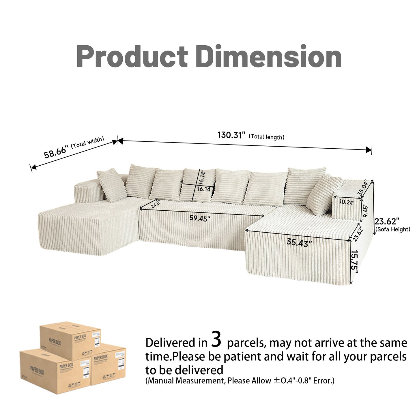 Modular U Shaped Sectional Sofa