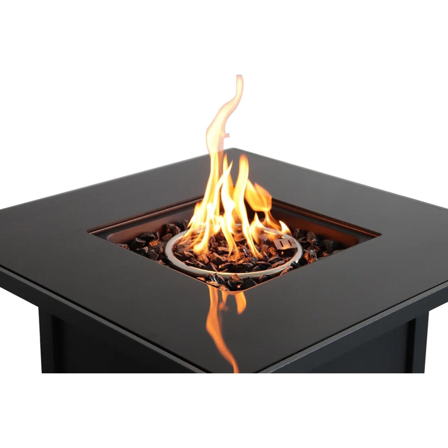 Powder Coated Fire Pit With Top - Black