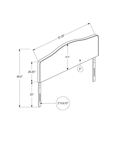 Full Size, Bed Headboard Only, Upholstered Transitional - Gray