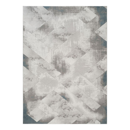 Geometrix - 5'3" X 7'3" Area Rug With Geometric 3D Effect - Ivory / Gray
