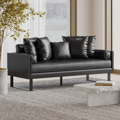 Contemporary Oversized Loveseat With Accent Pillow