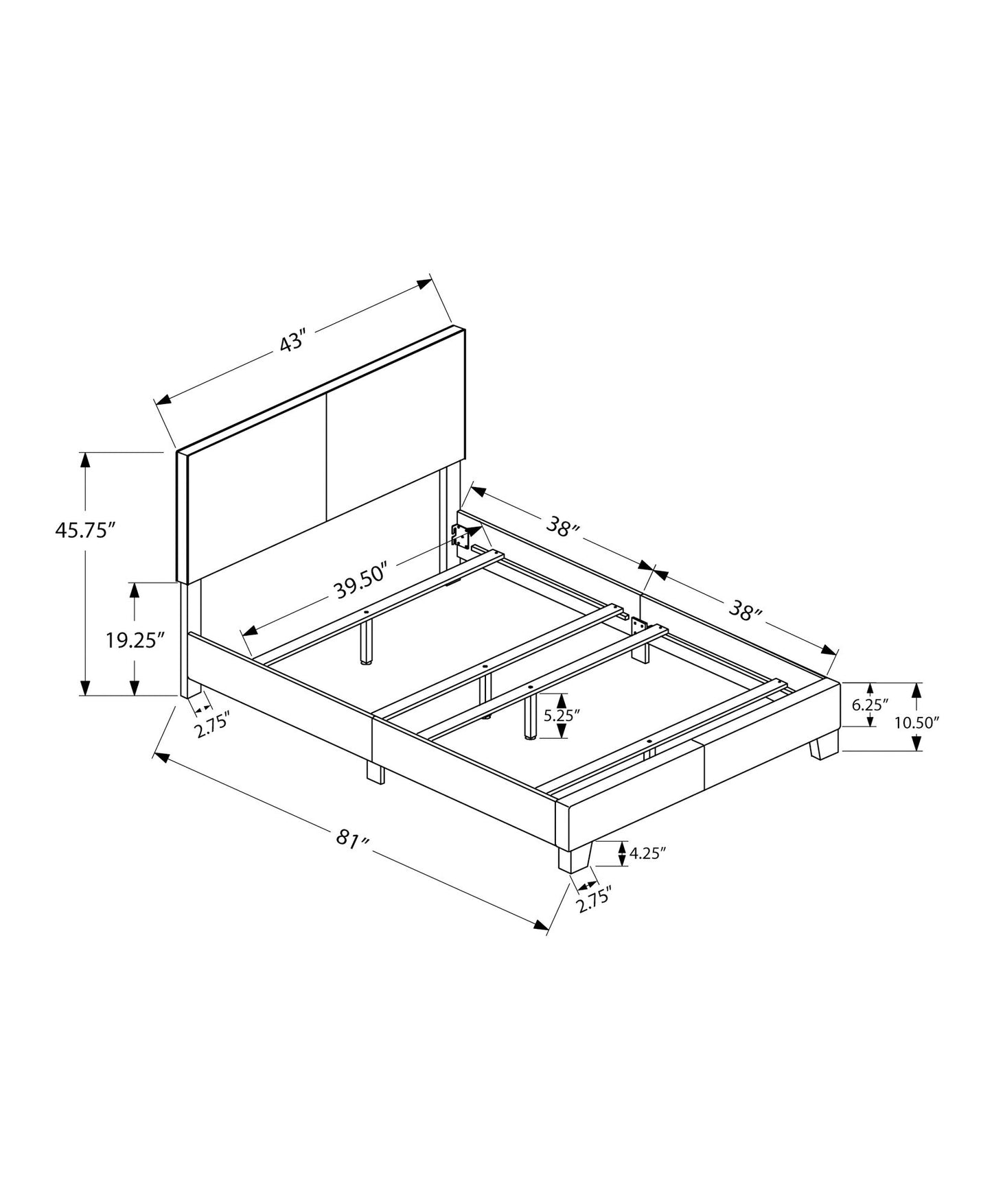 Bed, Upholstered, Transitional