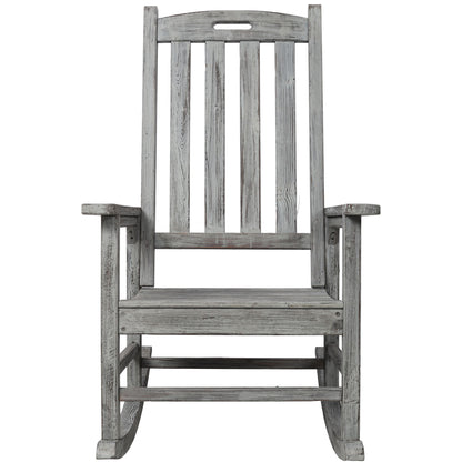 Oversized Porch Rocker Chair With Wide Seat And Tall Backrest