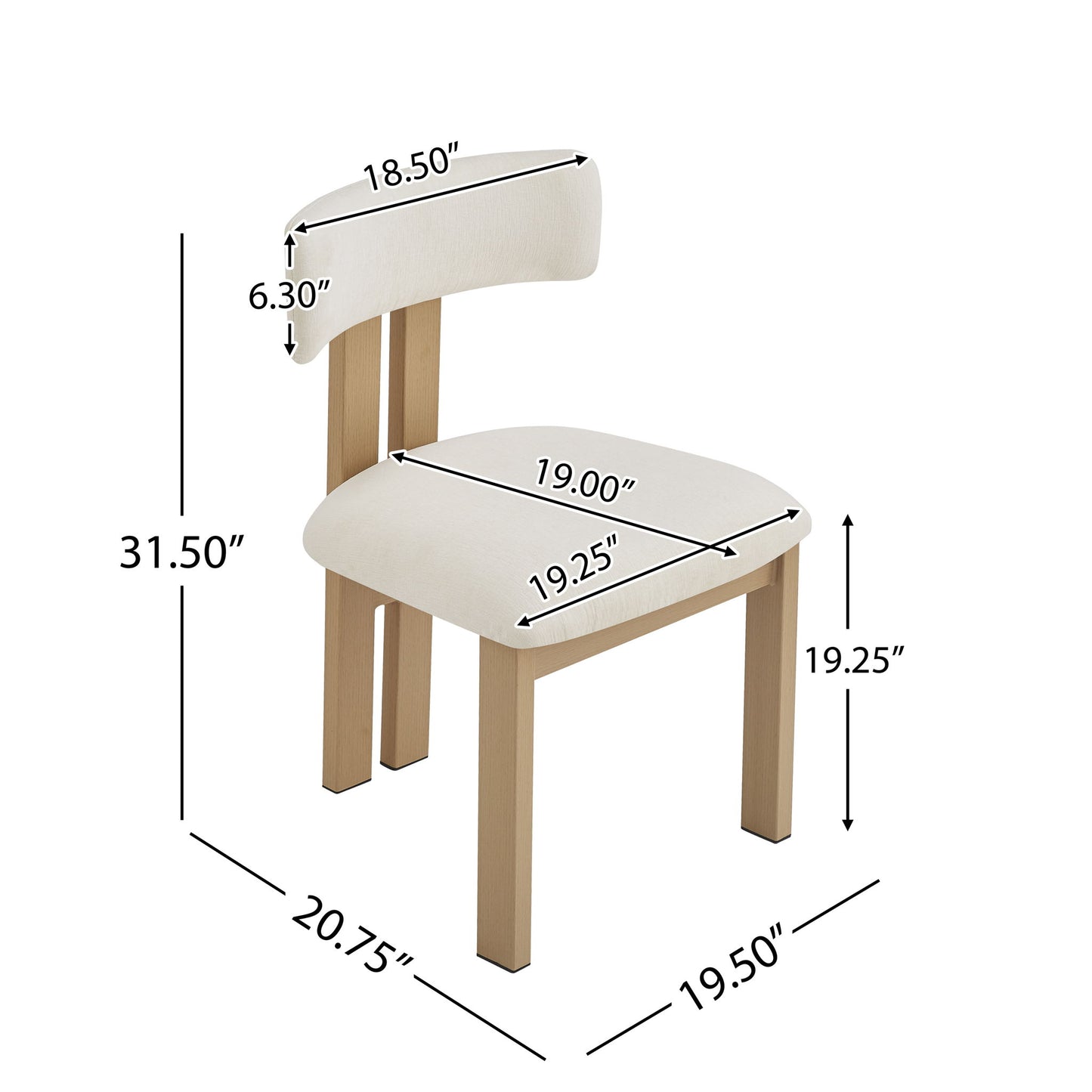 Modern Upholstered Armless Dining Chairs With Metal Legs