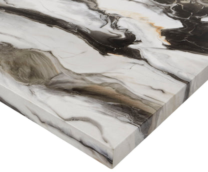 Vega - Faux Marble Counter Height Table - White / Black