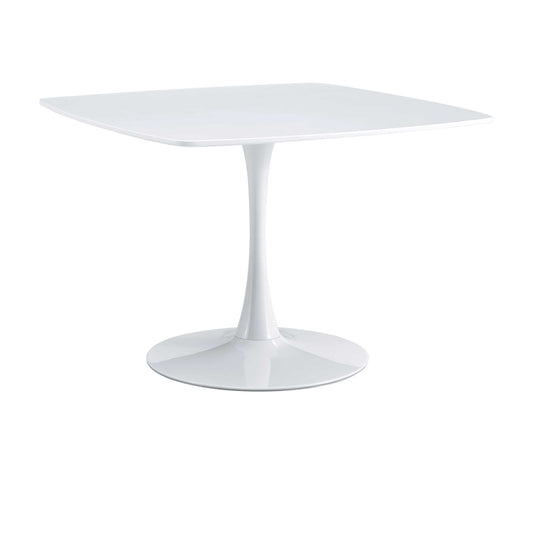 Table Mid-Century Dining Table For 4-6 People With Round MDF Table Top, Pedestal Dining Table, End Table Leisure Coffee Table