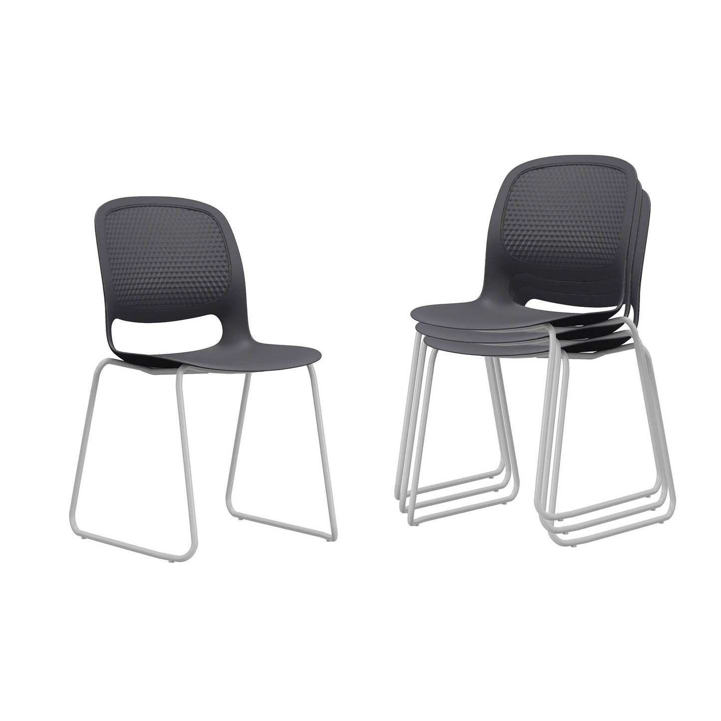 Stacking Chairs (Set of 4) - Black