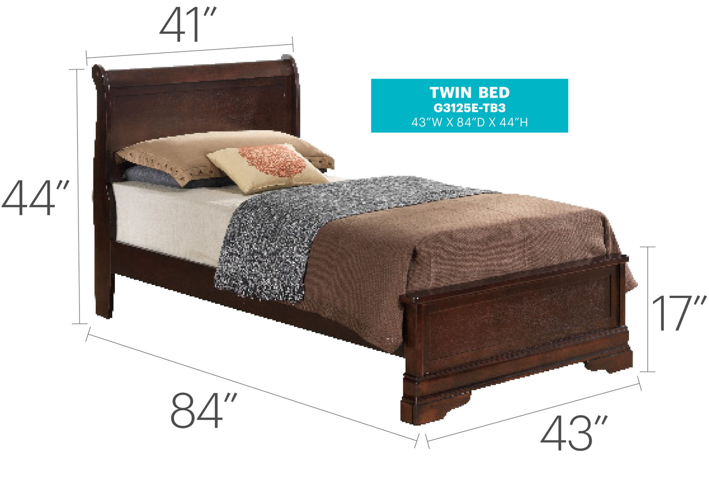 Sleigh Bed With Low Footboard