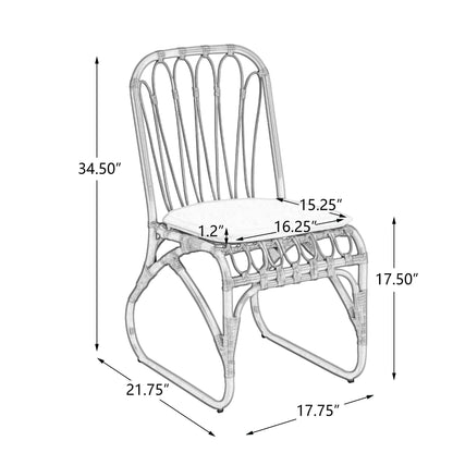 Outdoor Wicker Dining Chairs With Washable Cushion (Set of 2)