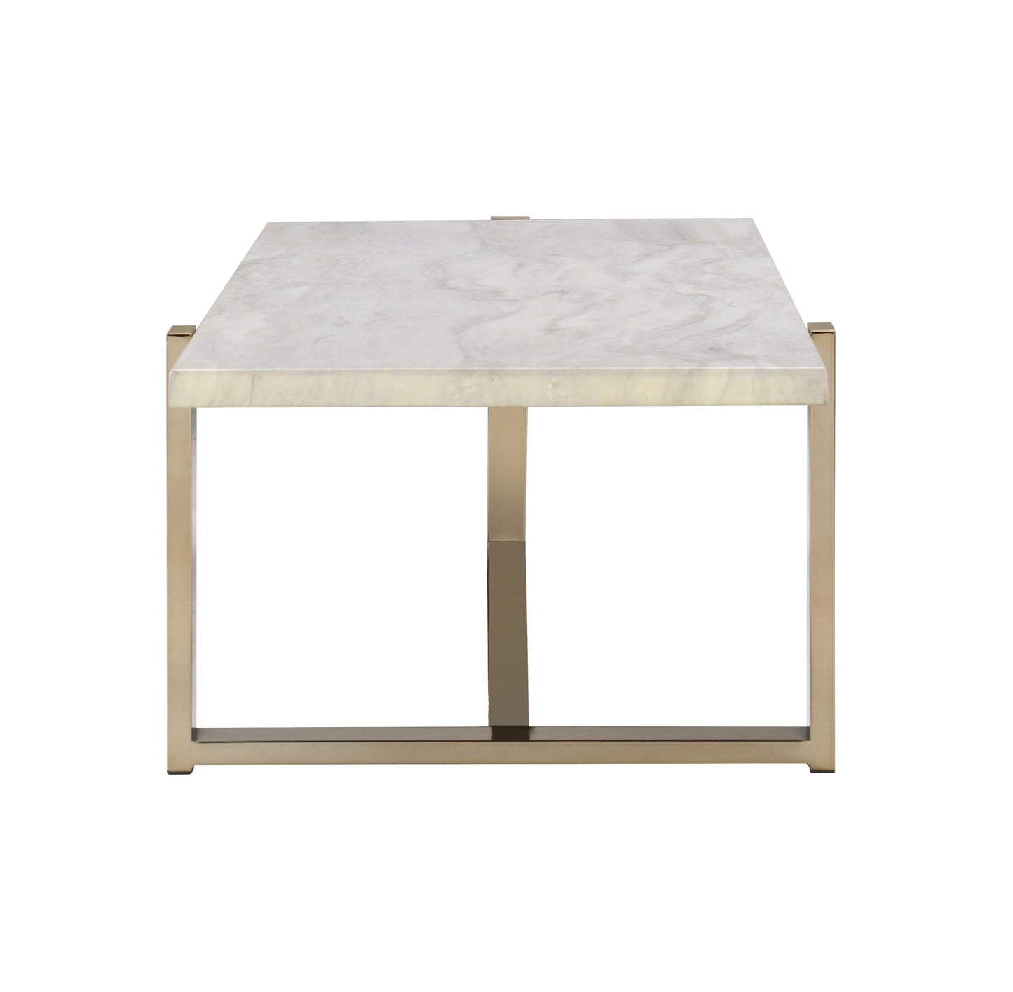 Feit - Faux Marble Top Coffee Table - White Marble