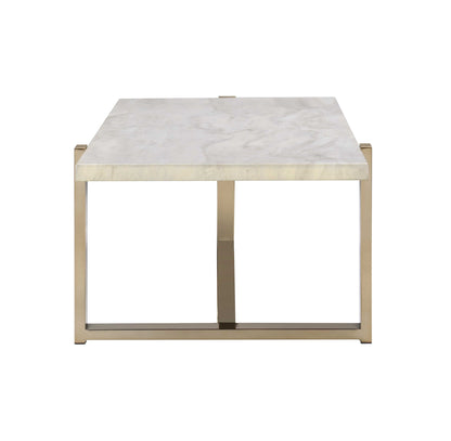 Feit - Faux Marble Top Coffee Table - White Marble