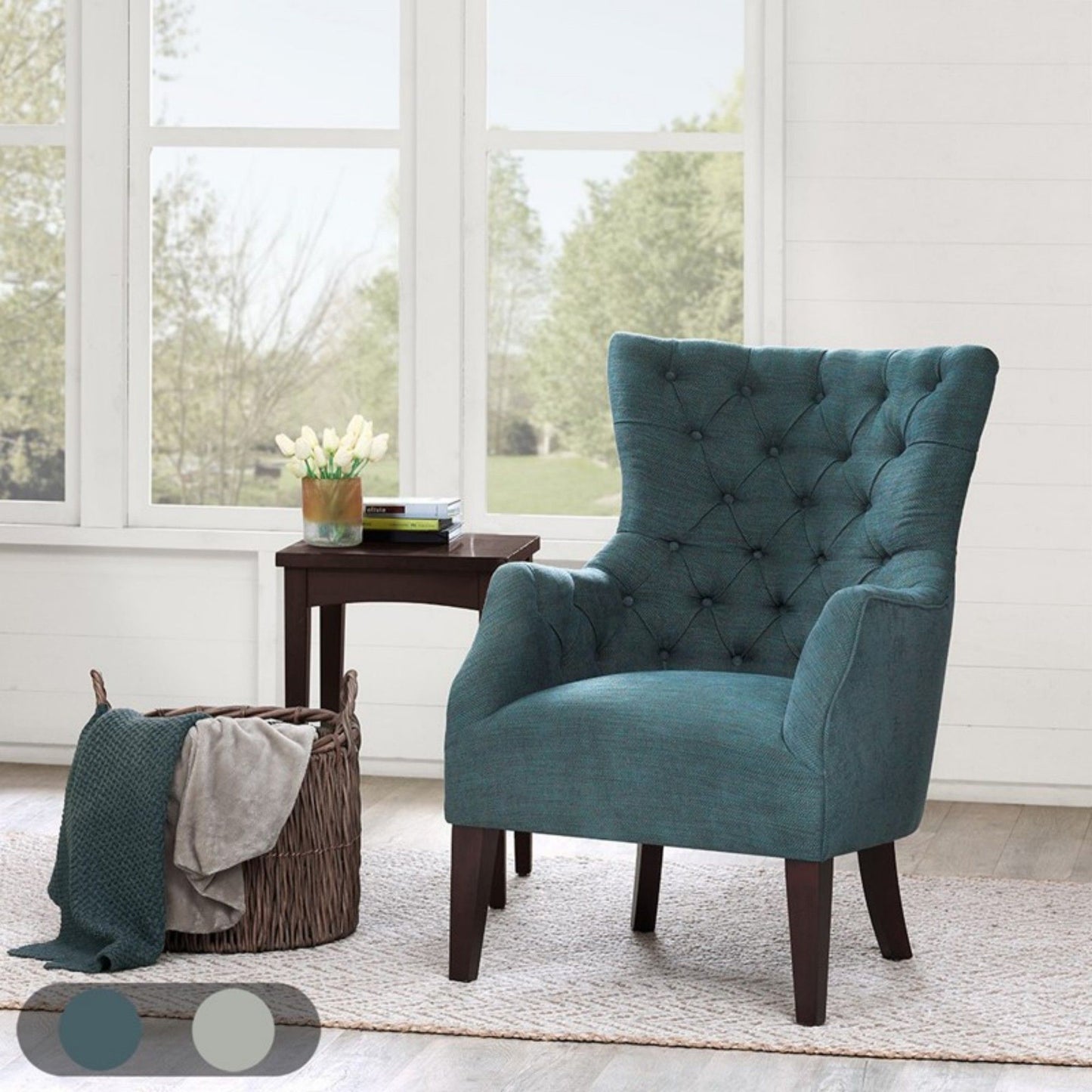 Hannah - Button Tufted Wing Chair