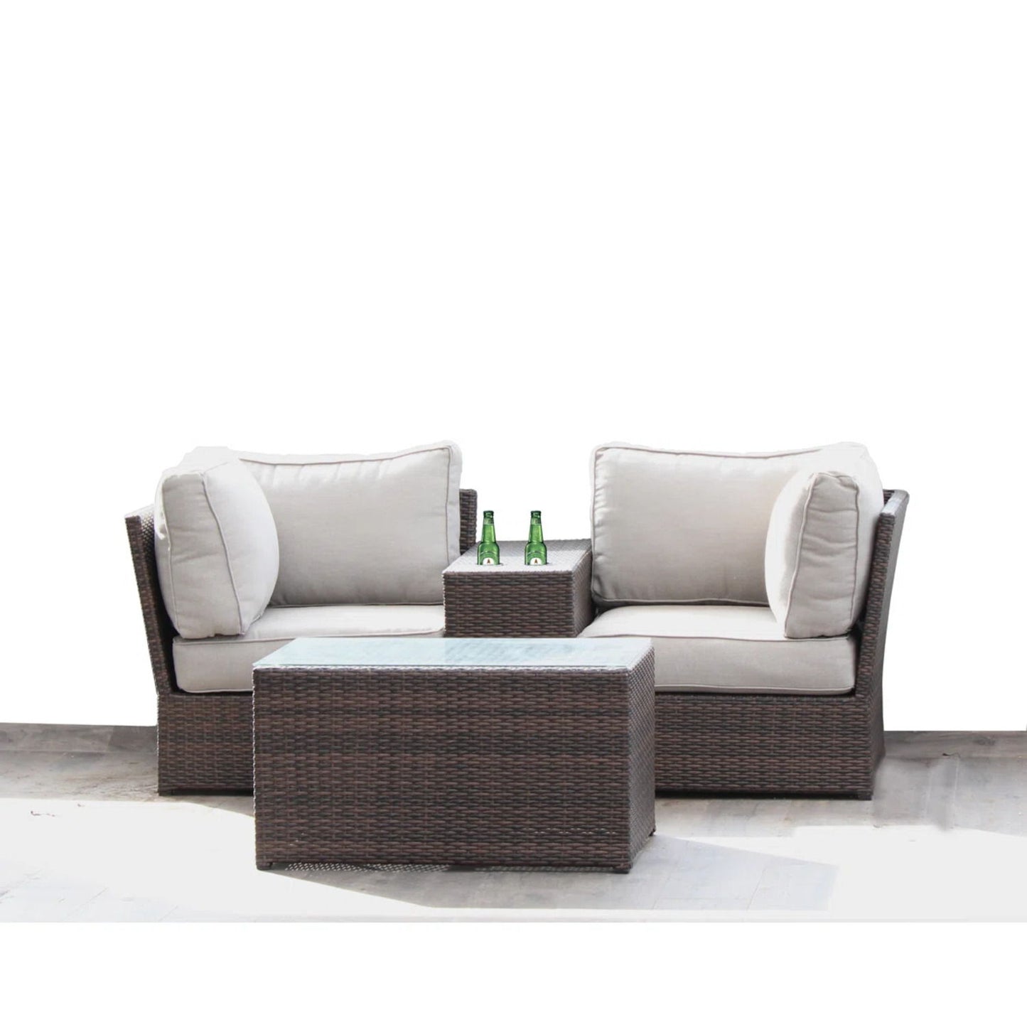 Comfortable Modern Patio Rattan Sectional Set With Cushions