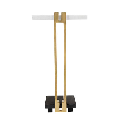 C Shaped Side Table, Artistic Accent Table For Living Room - Gold
