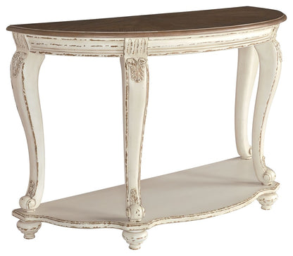 Realyn - Sofa Table - White / Brown
