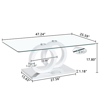 Contemporary Style Glass Top Coffee Table