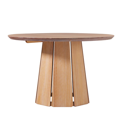 Round Pedestal Dining Table - Light Brown