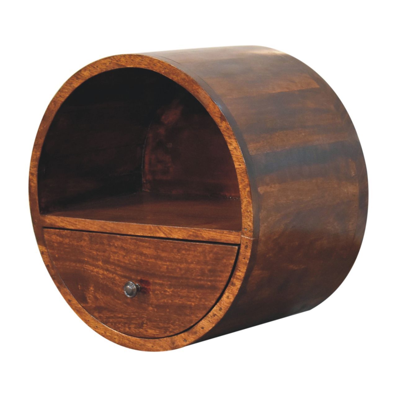 Floating Circle Bedside Table - Chestnut
