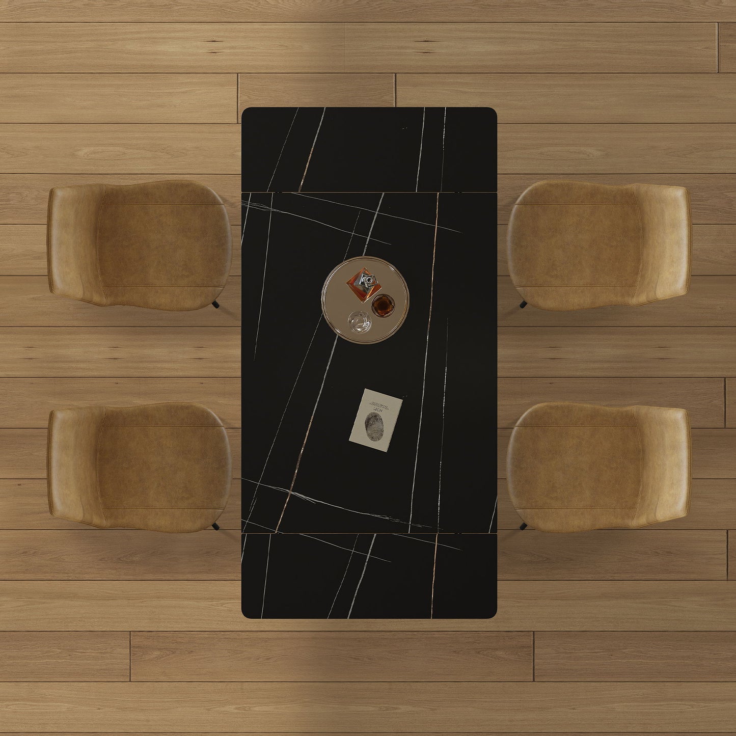 Retractable Sintered Stone Dining Table Set With Chairs