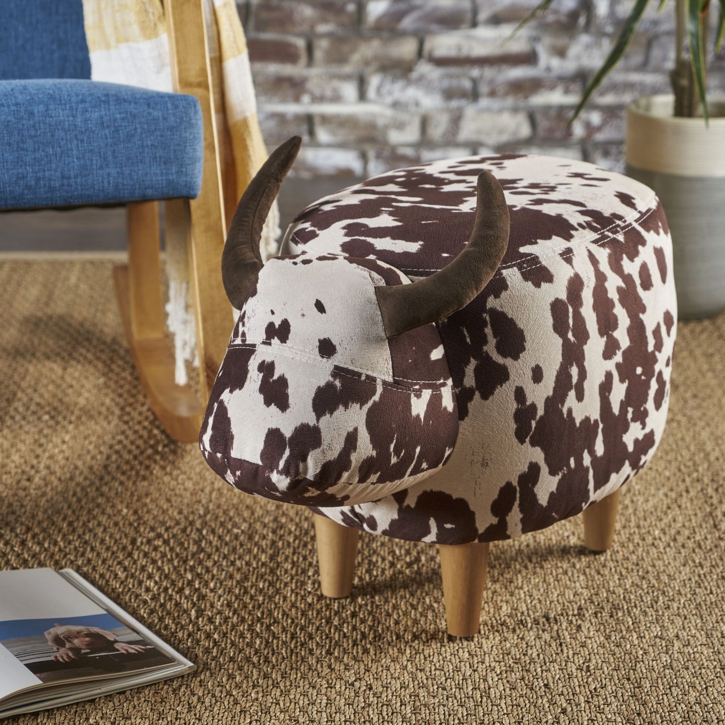 Cow Shaped Ottoman Footstool