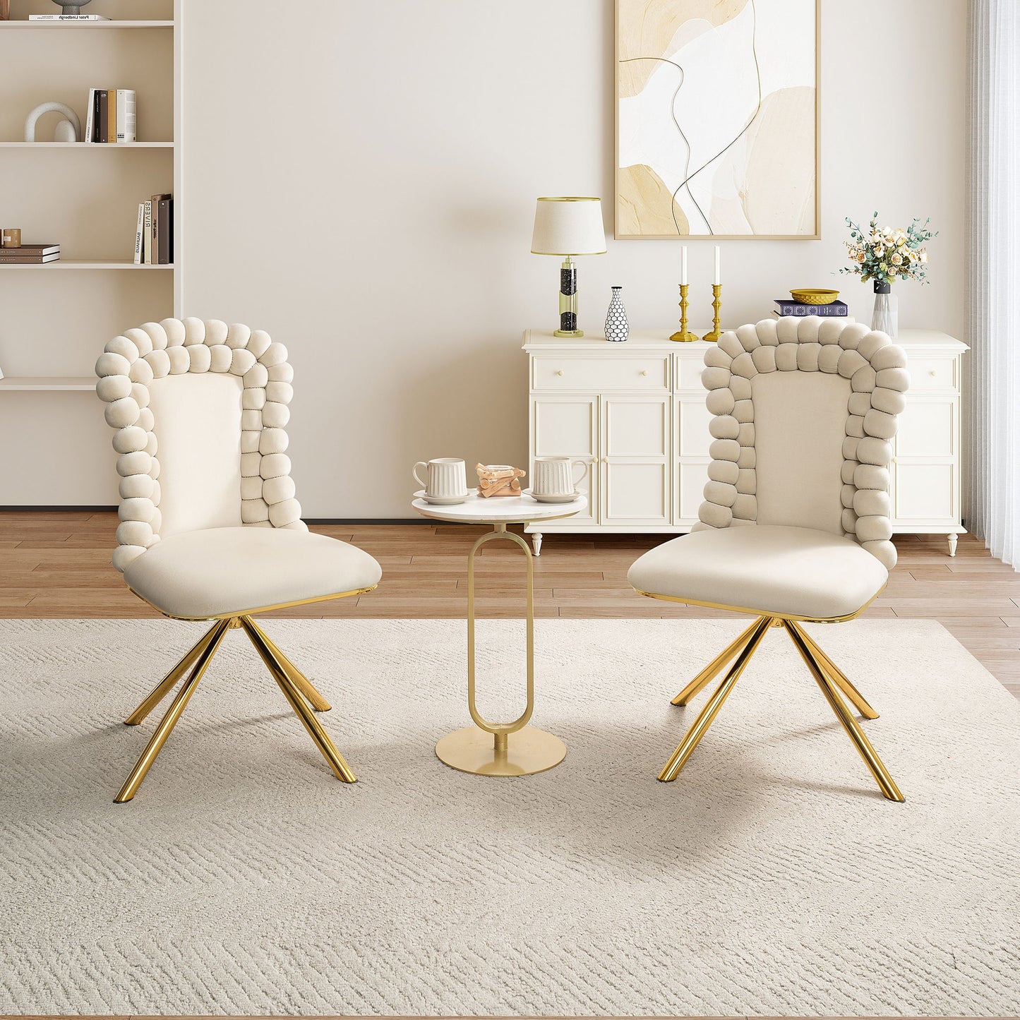 Upholstered Swivel Dining Chairs (Set of 2)