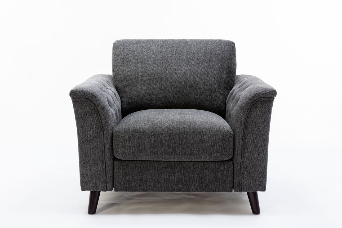 Stanton - Chair With Tufted Arms - Dark Gray