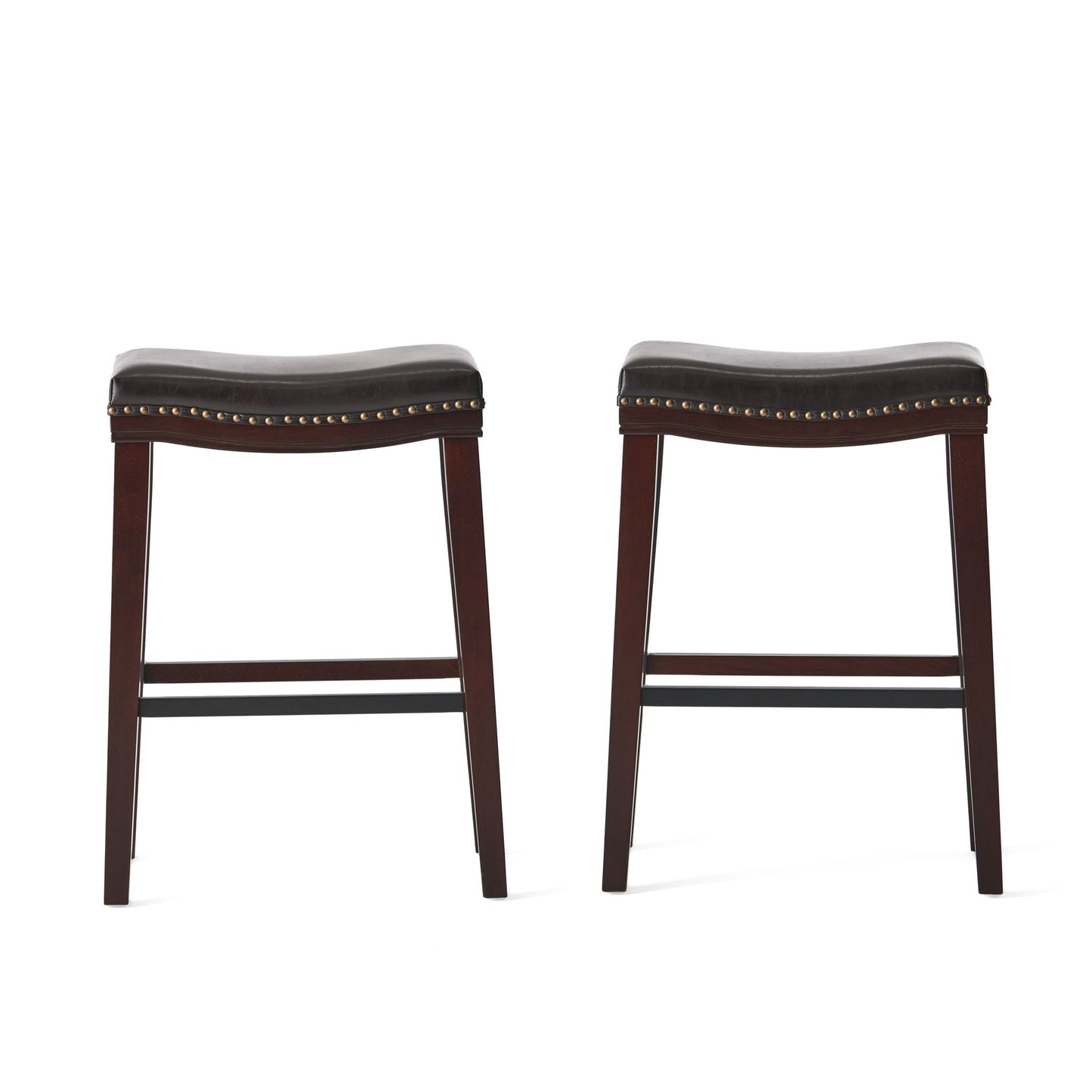 Elegant Saddle Stool With Curved Seat Comfort - Brown