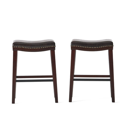 Elegant Saddle Stool With Curved Seat Comfort - Brown