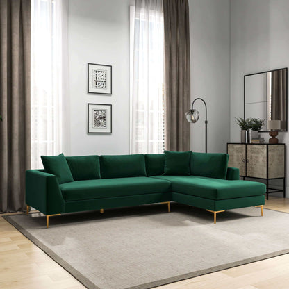Mano - Right Facing L-Shaped Sectional Sofa - Green