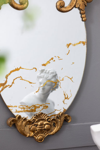 Decorative Oval Wall Mirror, Accent Mirror For Living Room, Entryway, Bedroom - Gold