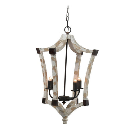 4 Light Chandelier, Hanging Light Fixture With Adjustable Chain For Kitchen, Bulb Not Included - Cream