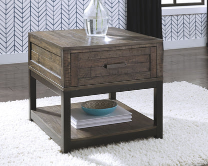 Johurst - Rectangular End Table - Grayish Brown