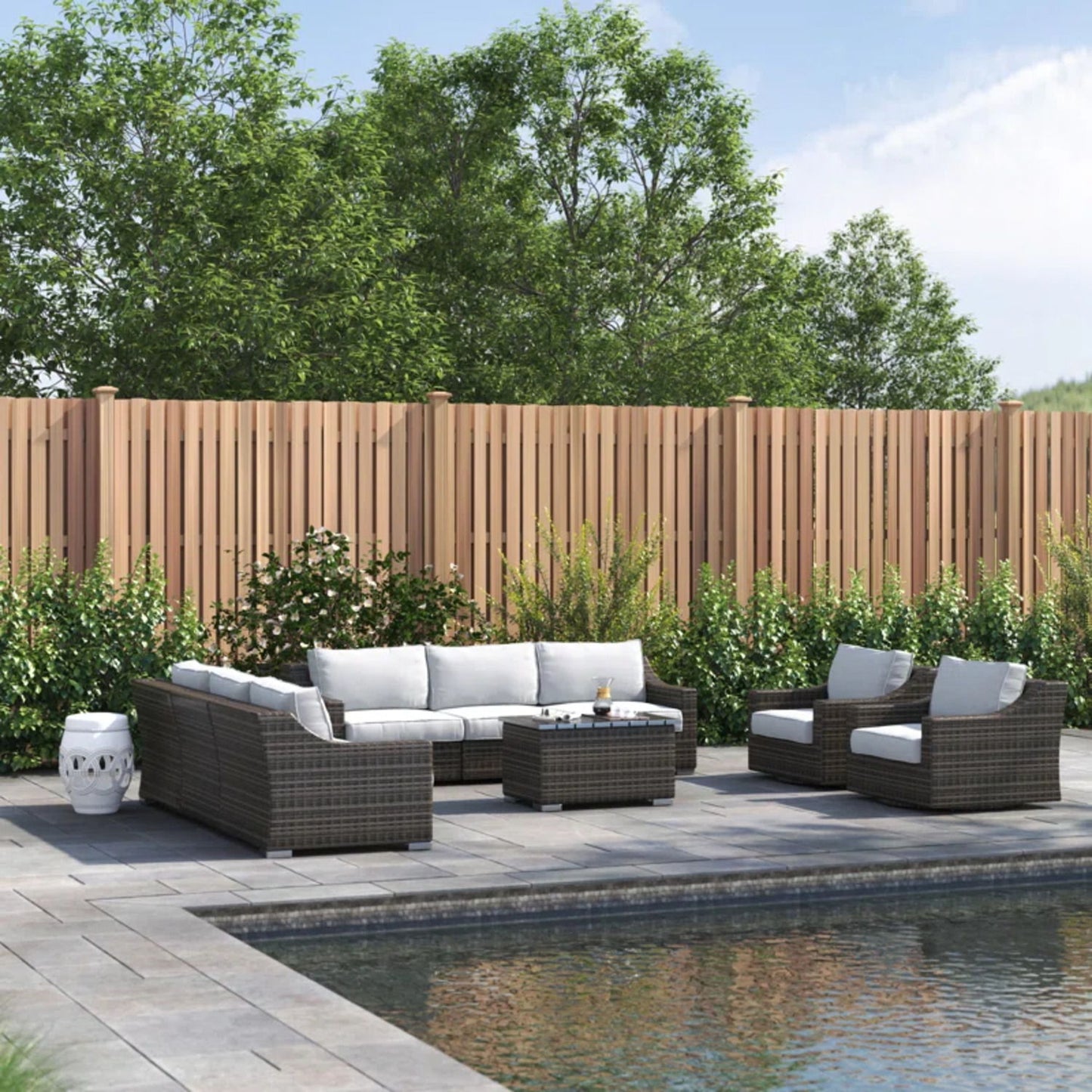 Stylish Sofa Seating Group With Cushions Perfect For Outdoor Gatherings