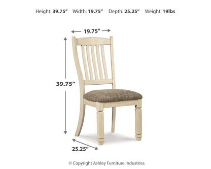 Bolanburg - Dining UPH Side Chair (Set of 2) - Rake Back - Brown / Beige