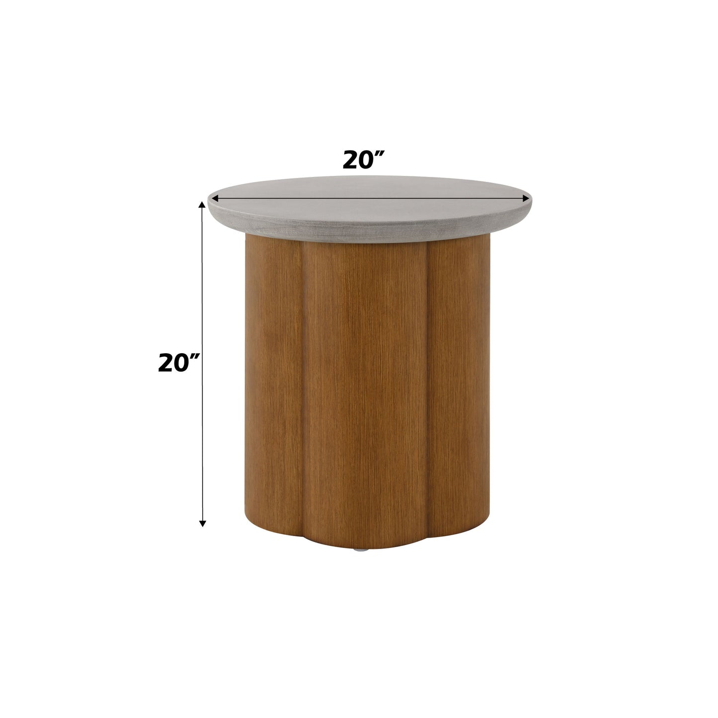 Evenlyn - Faux Concrete Top End Table - Walnut