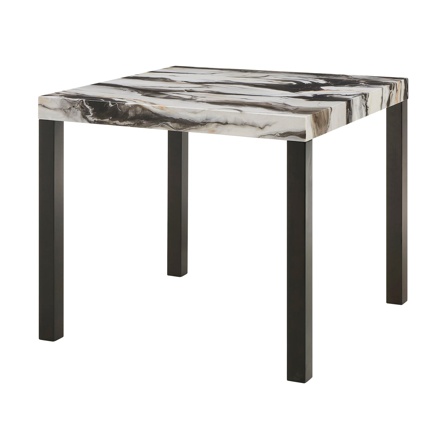Vega - Faux Marble Counter Height Table - White / Black