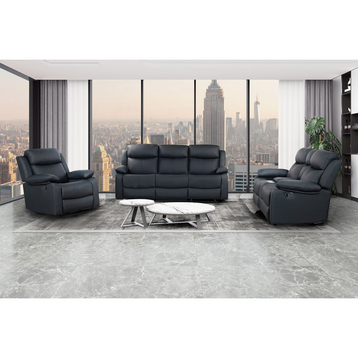 Blanche - Glider Recliner With LED, Pillow Top Arms