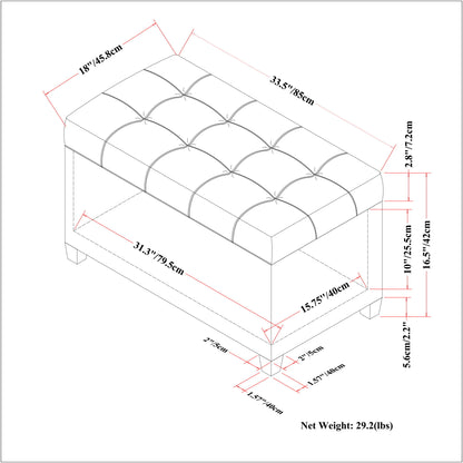Sienna - Transitional Storage Ottoman Bench