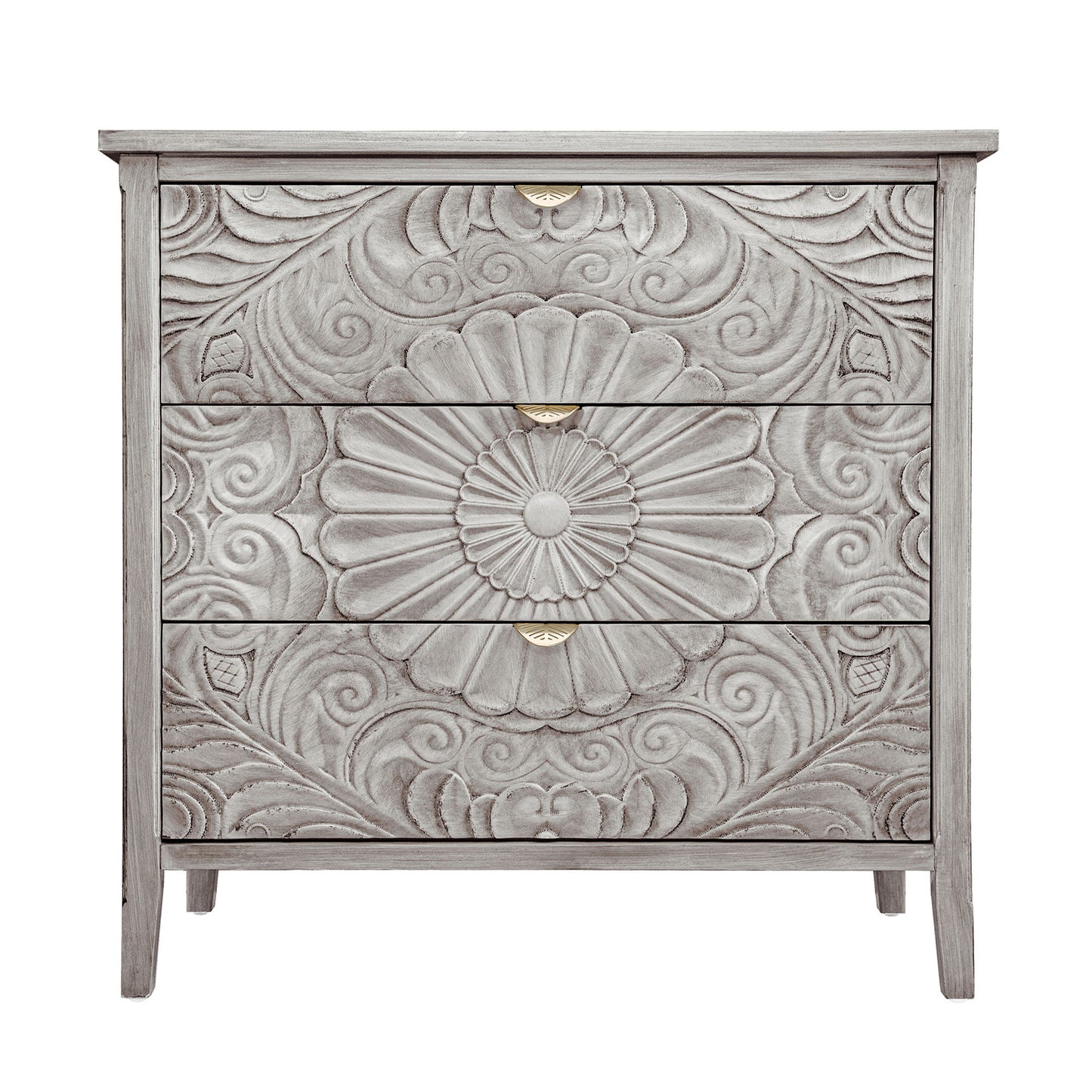 3 Drawer Cabinet, American Furniture, Suitable For Bedroom, Living Room - Light Gray