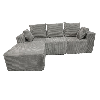 Corner Combination Sofa Sectional Couch With Soft Plush Fabric