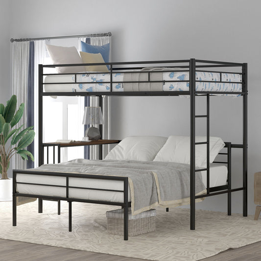 Bunk Bed With Desk, Ladder And Quality Slats For Bedroom