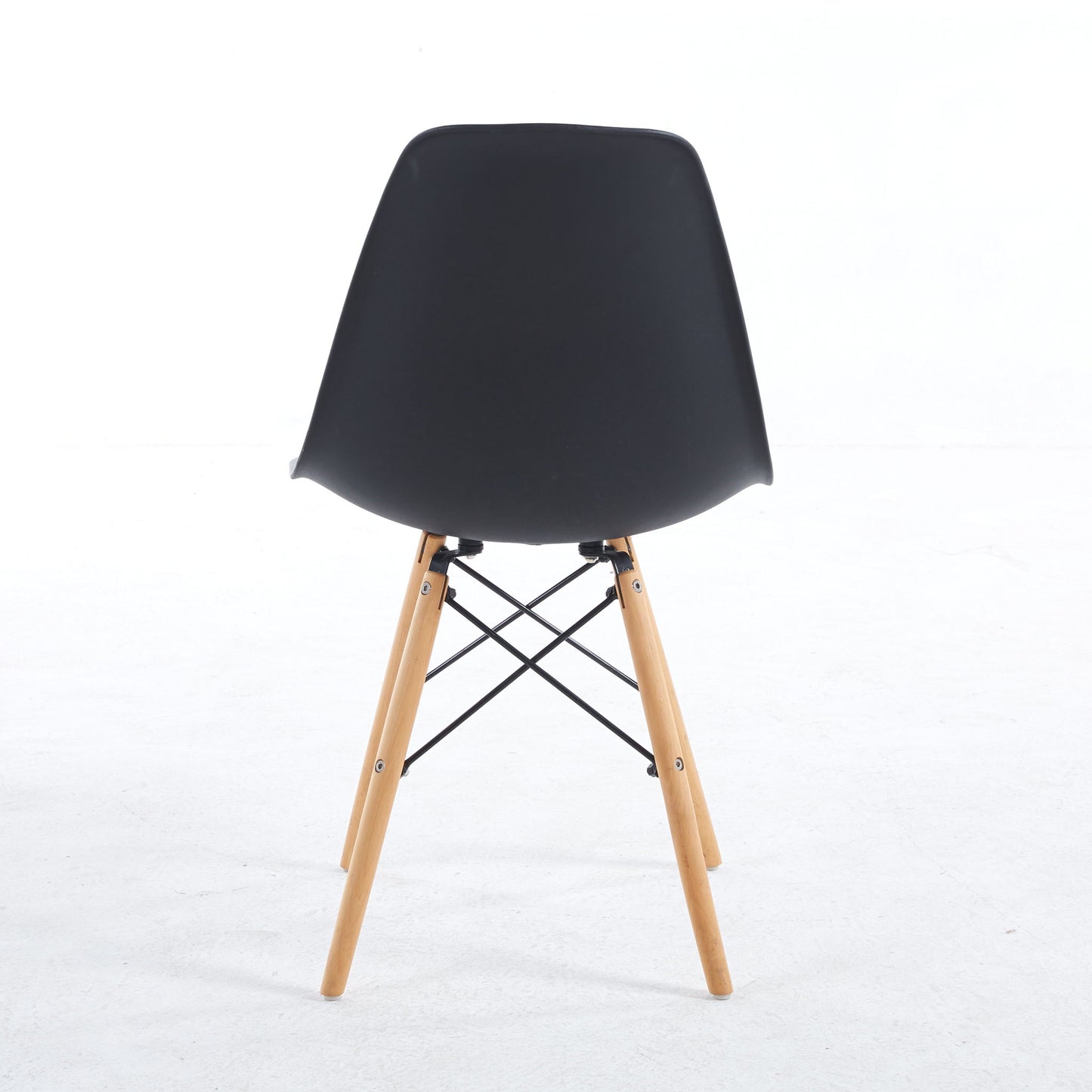 Chair, KD Leg, Plastic Seat (Set of 4) - Black