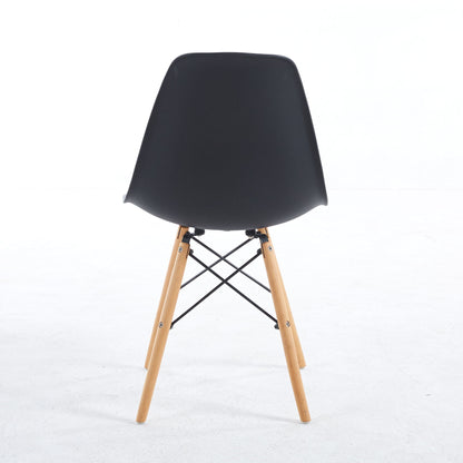 Chair, KD Leg, Plastic Seat (Set of 4) - Black