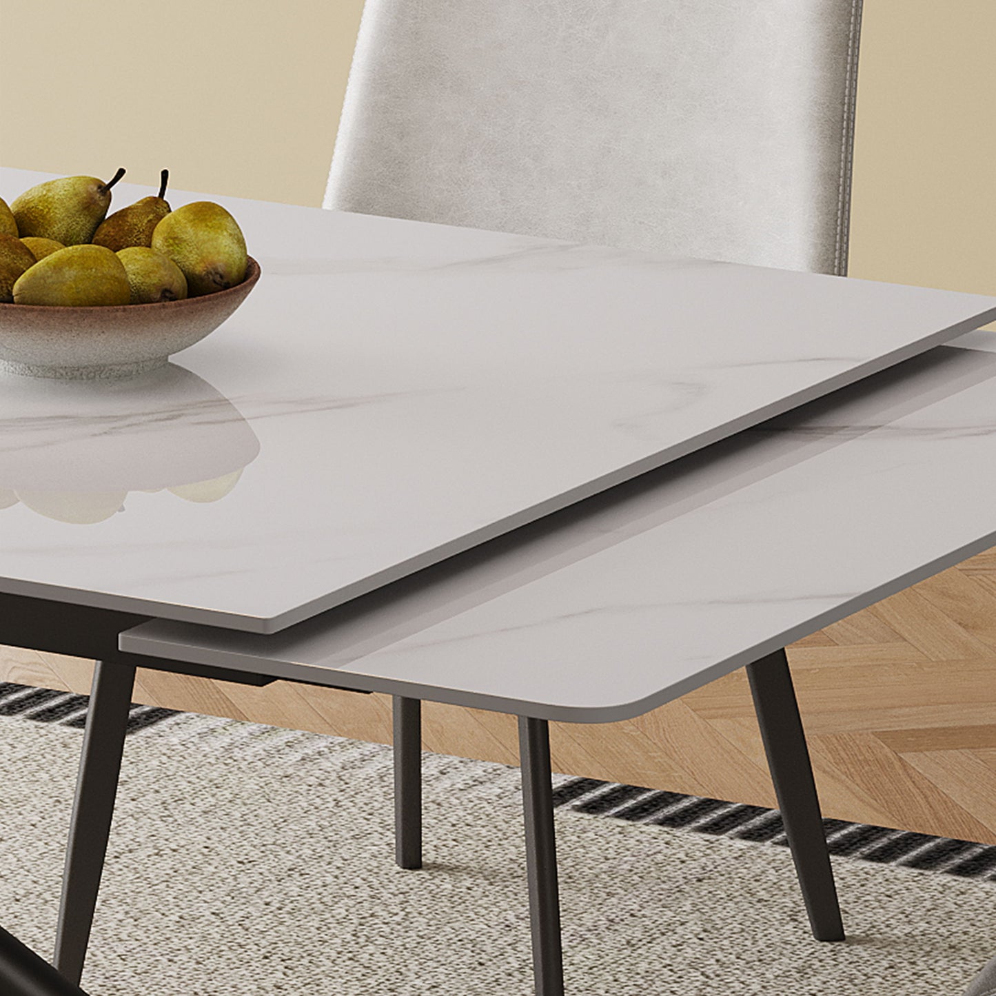 Modern Retractable Sintered Stone Dining Table