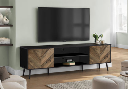 TV Stand, Console, Media Entertainment Center, Storage Cabinet, Modern Design - Black