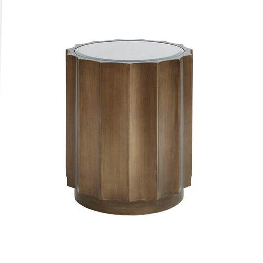 Valentina - Accent Table With Scalloped Edge Design - Bronze